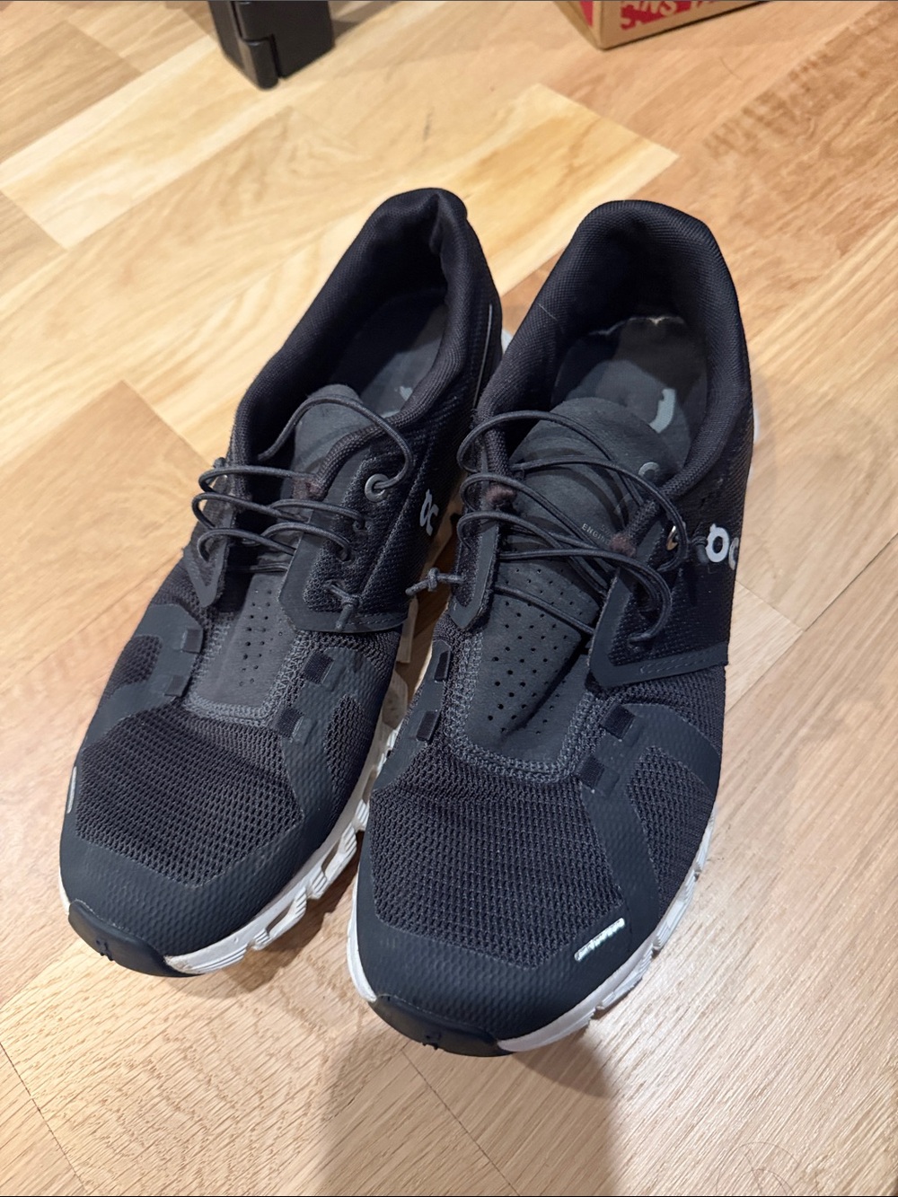 On Running Black and White Cloudrunning Sneakers